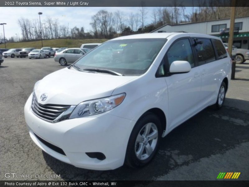 Super White / Light Gray 2012 Toyota Sienna