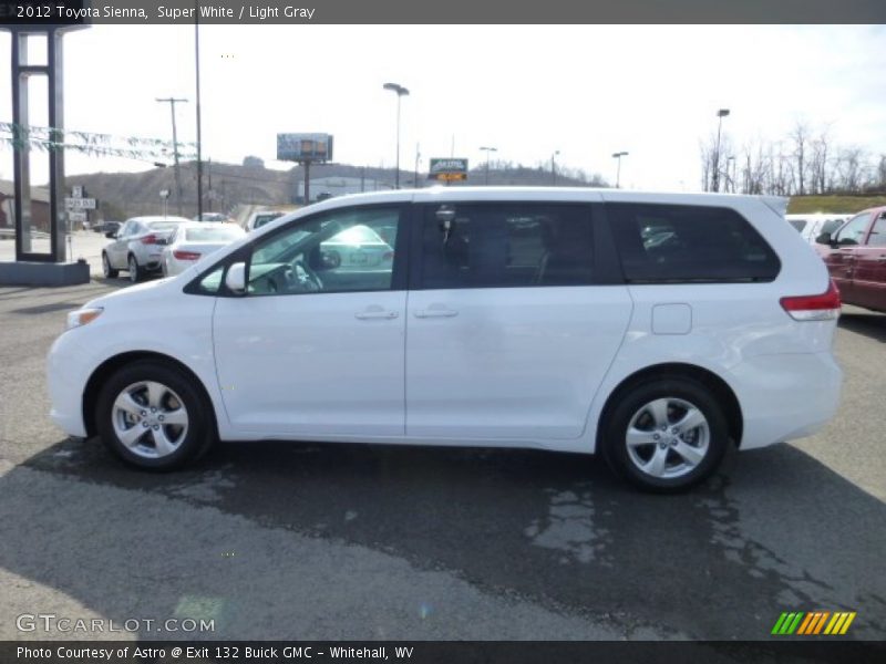 Super White / Light Gray 2012 Toyota Sienna