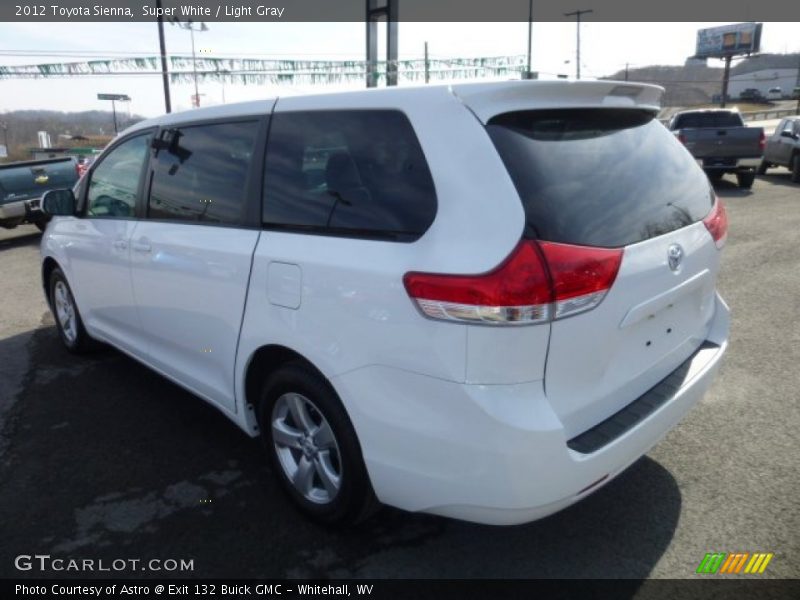 Super White / Light Gray 2012 Toyota Sienna