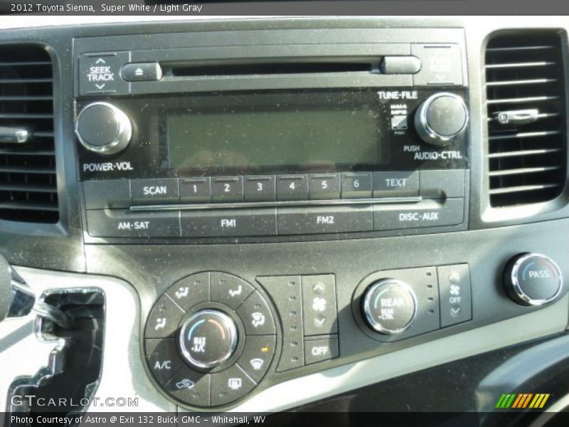 Super White / Light Gray 2012 Toyota Sienna