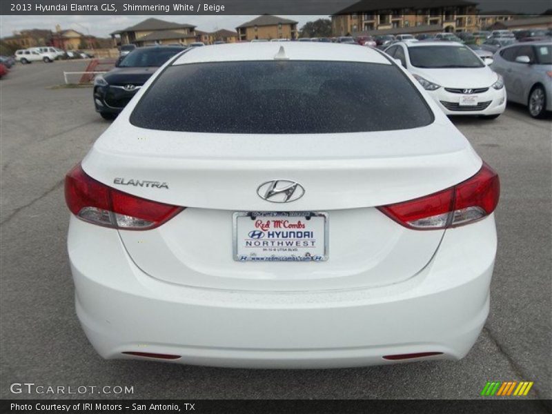 Shimmering White / Beige 2013 Hyundai Elantra GLS