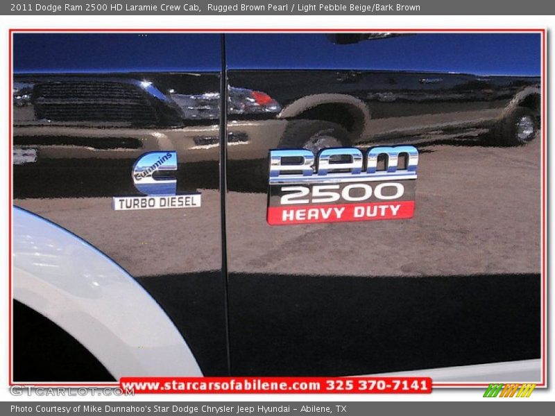 Rugged Brown Pearl / Light Pebble Beige/Bark Brown 2011 Dodge Ram 2500 HD Laramie Crew Cab