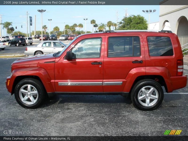 Inferno Red Crystal Pearl / Pastel Pebble Beige 2008 Jeep Liberty Limited