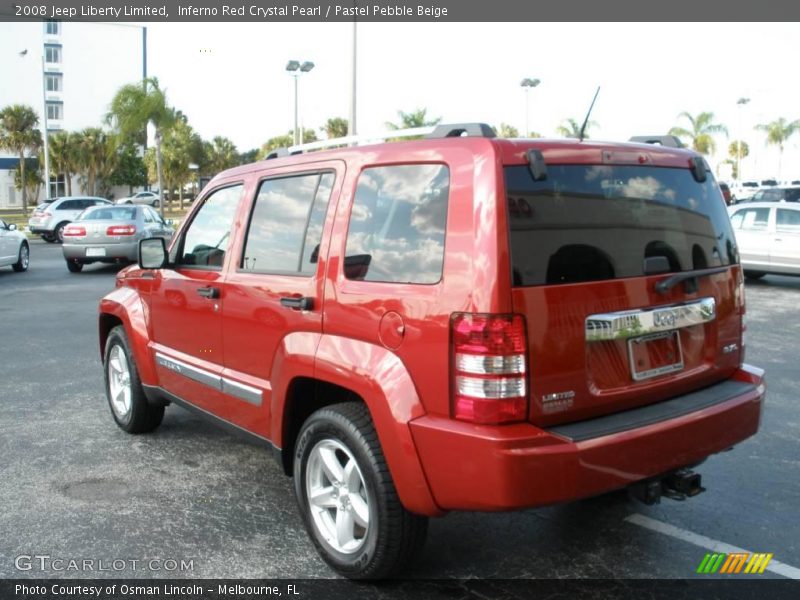 Inferno Red Crystal Pearl / Pastel Pebble Beige 2008 Jeep Liberty Limited