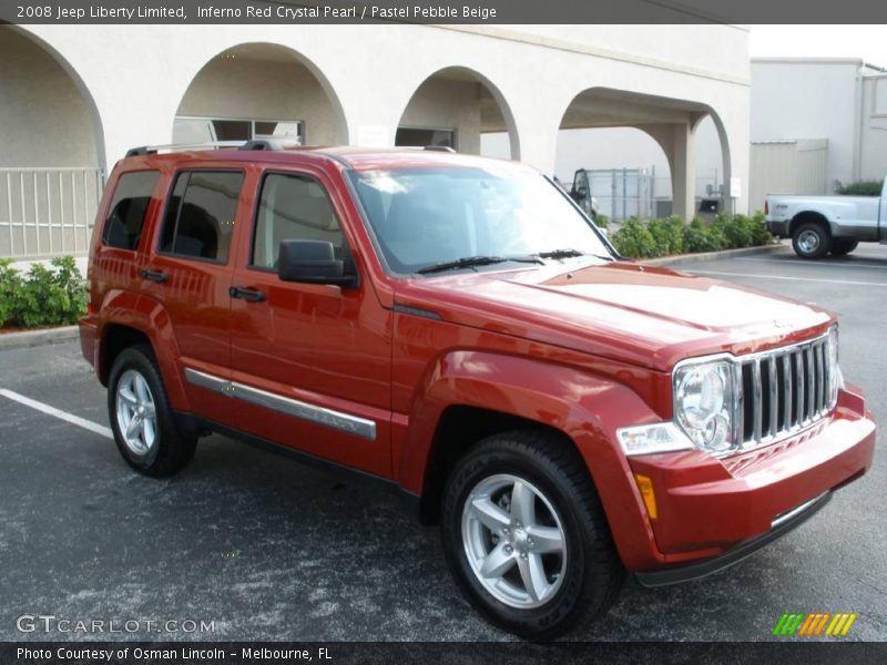 Inferno Red Crystal Pearl / Pastel Pebble Beige 2008 Jeep Liberty Limited