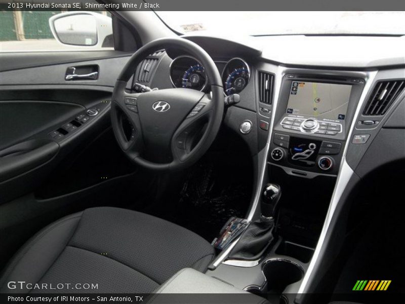 Shimmering White / Black 2013 Hyundai Sonata SE