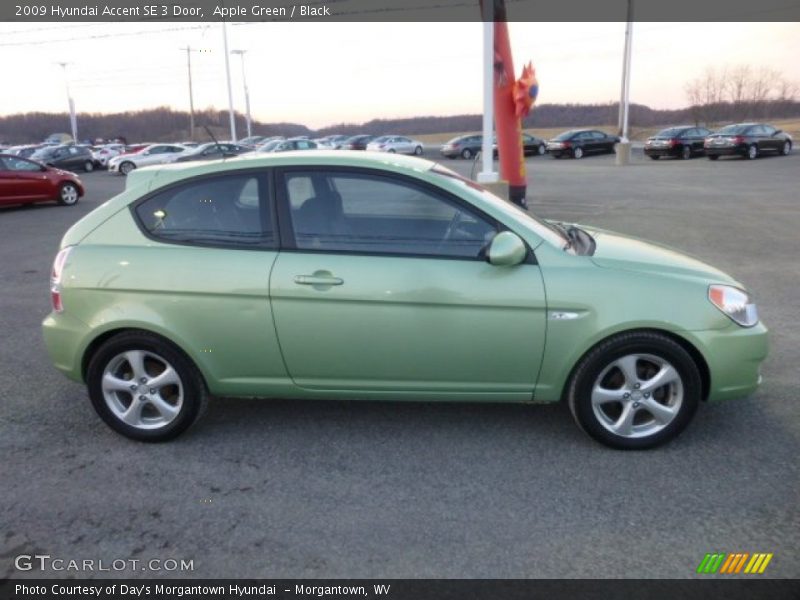 Apple Green / Black 2009 Hyundai Accent SE 3 Door