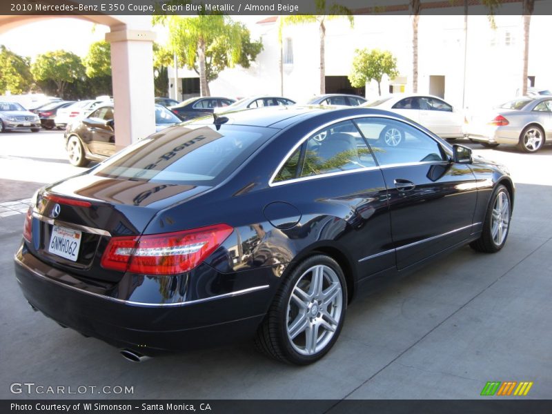 Capri Blue Metallic / Almond Beige 2010 Mercedes-Benz E 350 Coupe