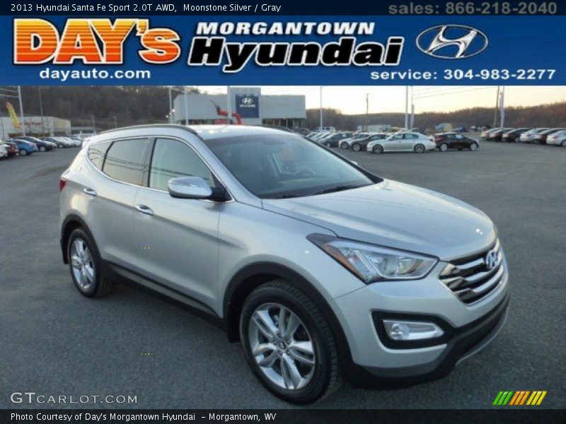 Moonstone Silver / Gray 2013 Hyundai Santa Fe Sport 2.0T AWD