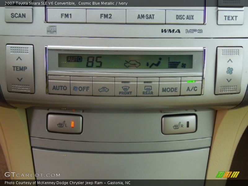 Controls of 2007 Solara SLE V6 Convertible