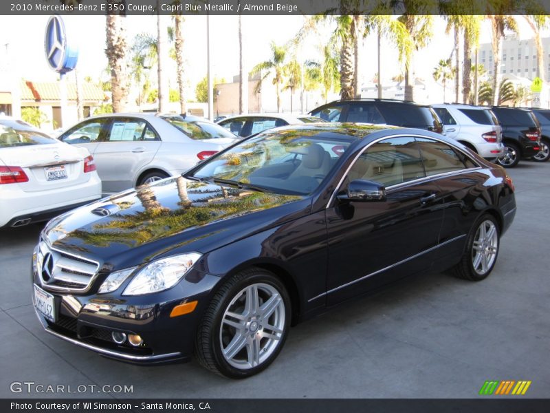 Capri Blue Metallic / Almond Beige 2010 Mercedes-Benz E 350 Coupe