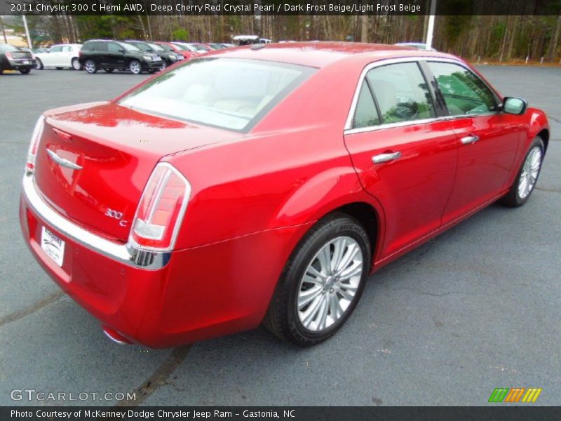 Deep Cherry Red Crystal Pearl / Dark Frost Beige/Light Frost Beige 2011 Chrysler 300 C Hemi AWD