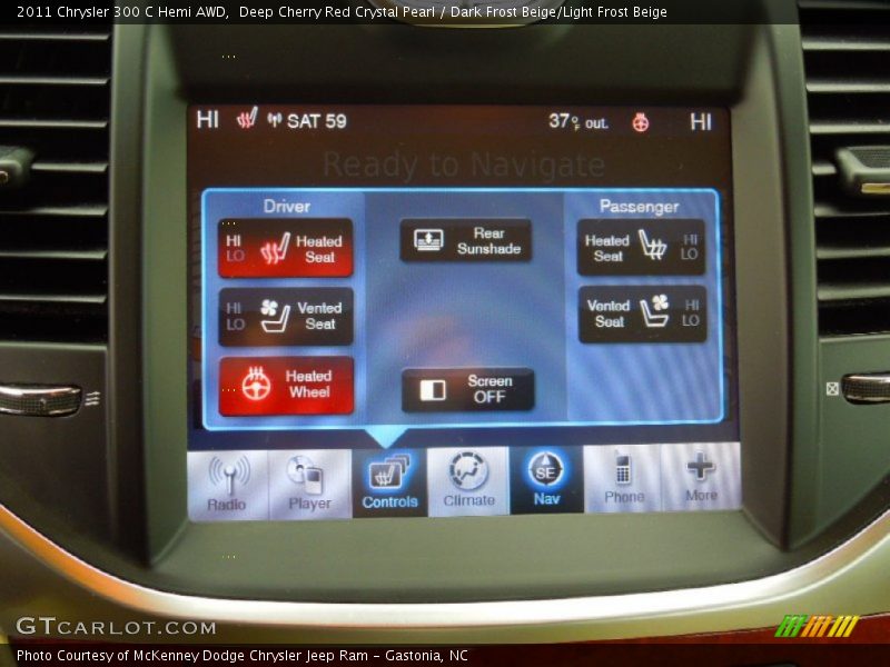 Deep Cherry Red Crystal Pearl / Dark Frost Beige/Light Frost Beige 2011 Chrysler 300 C Hemi AWD