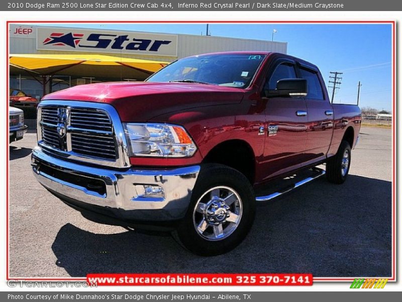 Inferno Red Crystal Pearl / Dark Slate/Medium Graystone 2010 Dodge Ram 2500 Lone Star Edition Crew Cab 4x4