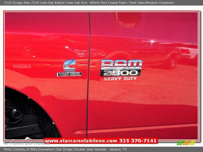 Inferno Red Crystal Pearl / Dark Slate/Medium Graystone 2010 Dodge Ram 2500 Lone Star Edition Crew Cab 4x4