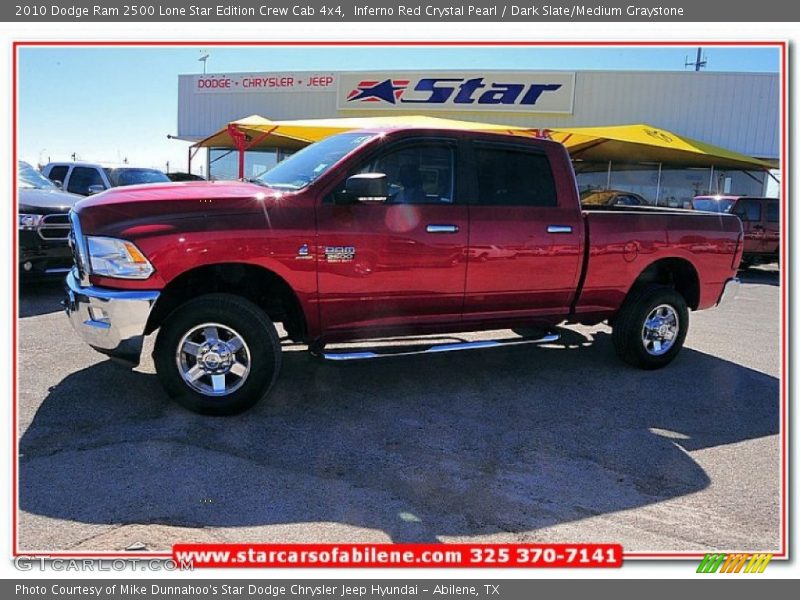 Inferno Red Crystal Pearl / Dark Slate/Medium Graystone 2010 Dodge Ram 2500 Lone Star Edition Crew Cab 4x4