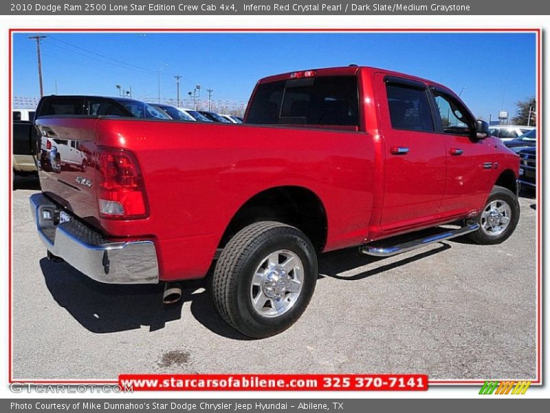 Inferno Red Crystal Pearl / Dark Slate/Medium Graystone 2010 Dodge Ram 2500 Lone Star Edition Crew Cab 4x4