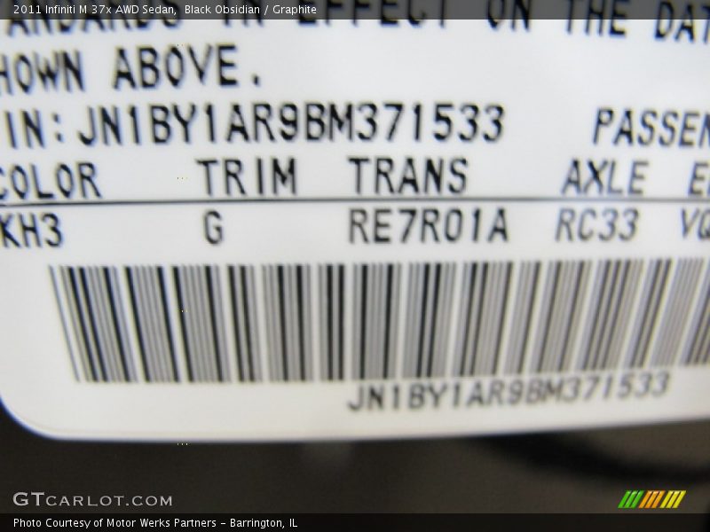 Black Obsidian / Graphite 2011 Infiniti M 37x AWD Sedan