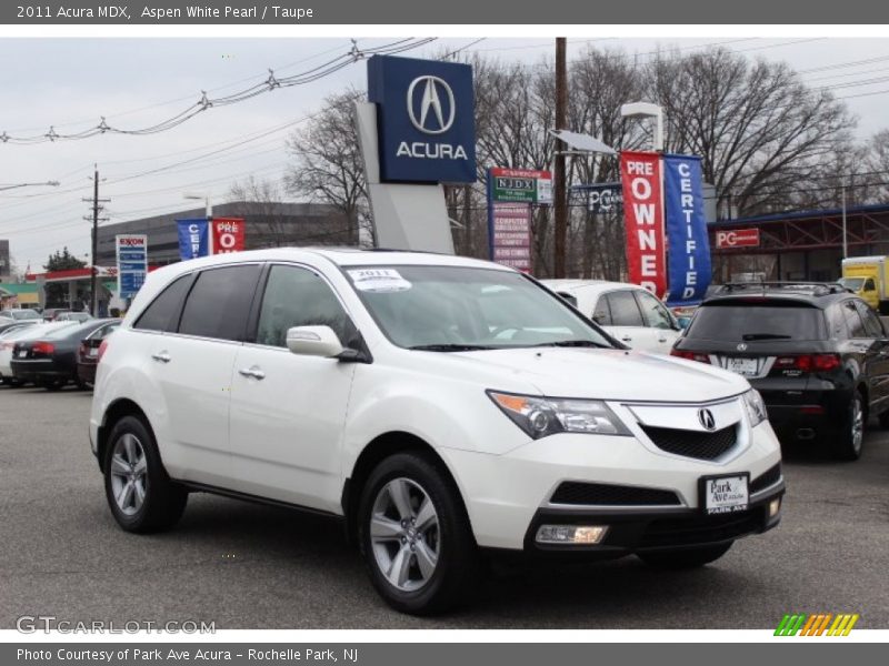 Aspen White Pearl / Taupe 2011 Acura MDX