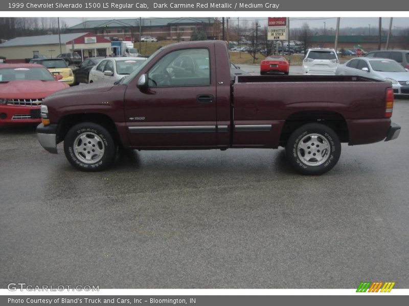 Dark Carmine Red Metallic / Medium Gray 1999 Chevrolet Silverado 1500 LS Regular Cab