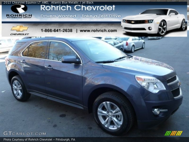 Atlantis Blue Metallic / Jet Black 2013 Chevrolet Equinox LT AWD
