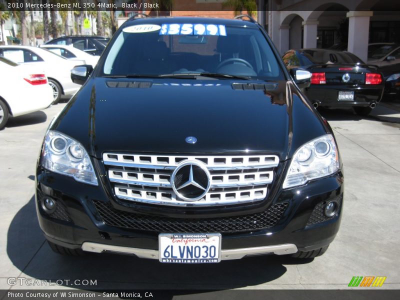 Black / Black 2010 Mercedes-Benz ML 350 4Matic
