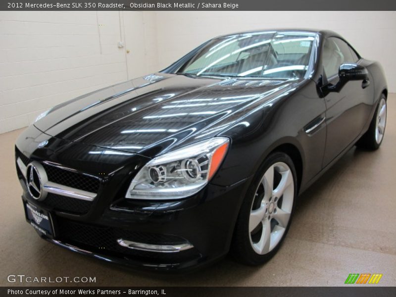 Obsidian Black Metallic / Sahara Beige 2012 Mercedes-Benz SLK 350 Roadster