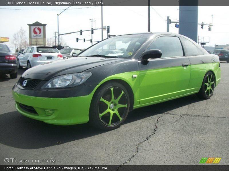 Nighthawk Black Pearl / Black 2003 Honda Civic LX Coupe