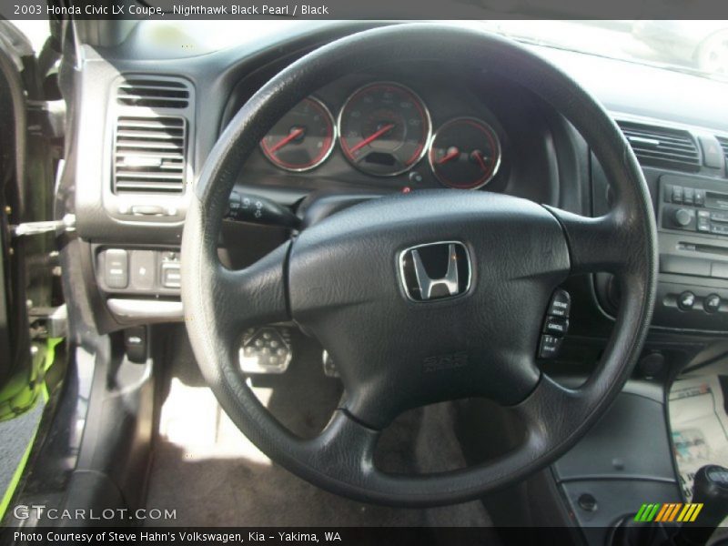 Nighthawk Black Pearl / Black 2003 Honda Civic LX Coupe
