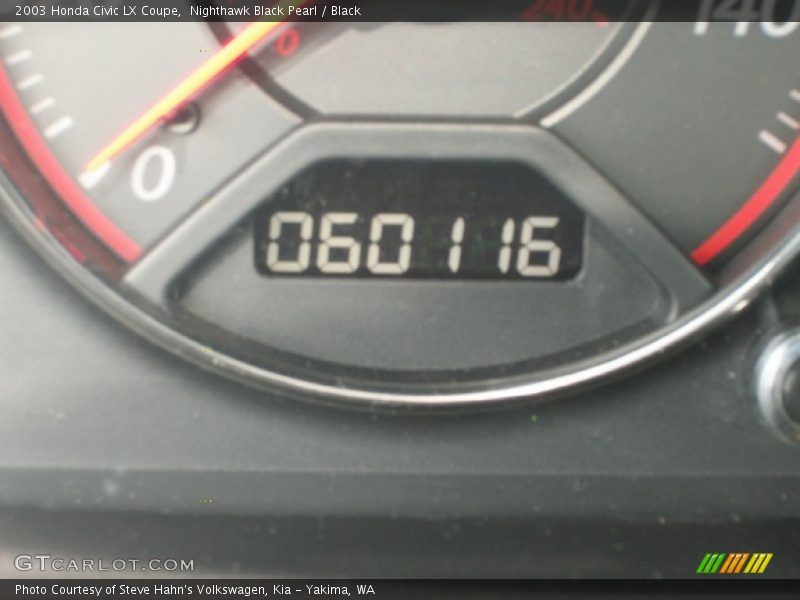 Nighthawk Black Pearl / Black 2003 Honda Civic LX Coupe