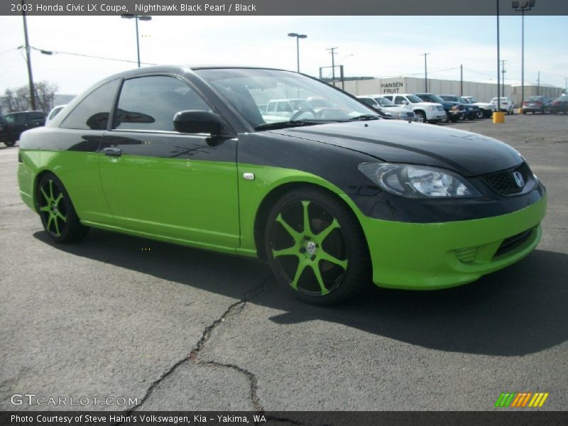Nighthawk Black Pearl / Black 2003 Honda Civic LX Coupe