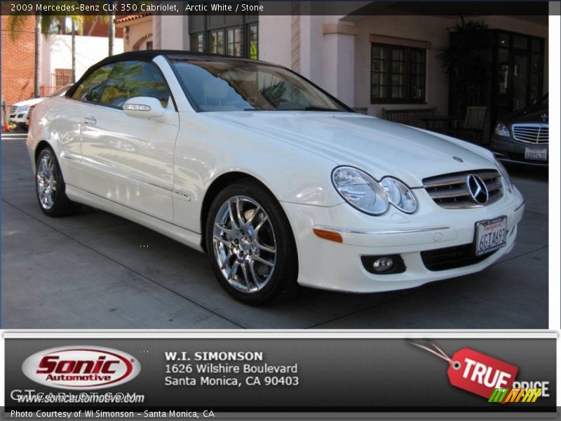 Arctic White / Stone 2009 Mercedes-Benz CLK 350 Cabriolet