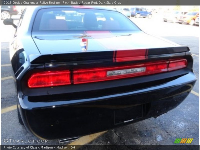 Pitch Black / Radar Red/Dark Slate Gray 2013 Dodge Challenger Rallye Redline