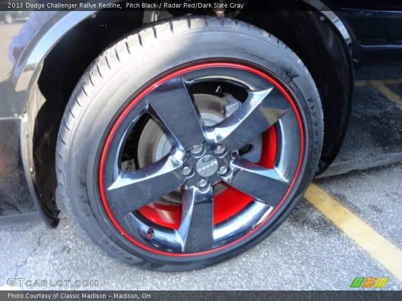 Pitch Black / Radar Red/Dark Slate Gray 2013 Dodge Challenger Rallye Redline