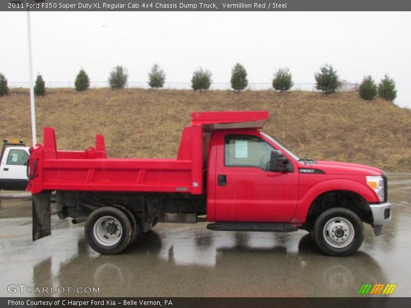  2011 F350 Super Duty XL Regular Cab 4x4 Chassis Dump Truck Vermillion Red