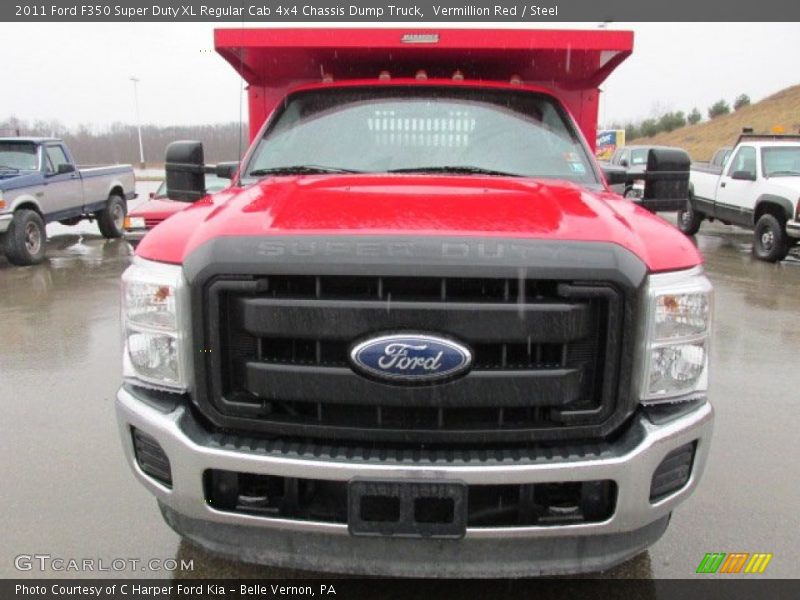 Vermillion Red / Steel 2011 Ford F350 Super Duty XL Regular Cab 4x4 Chassis Dump Truck