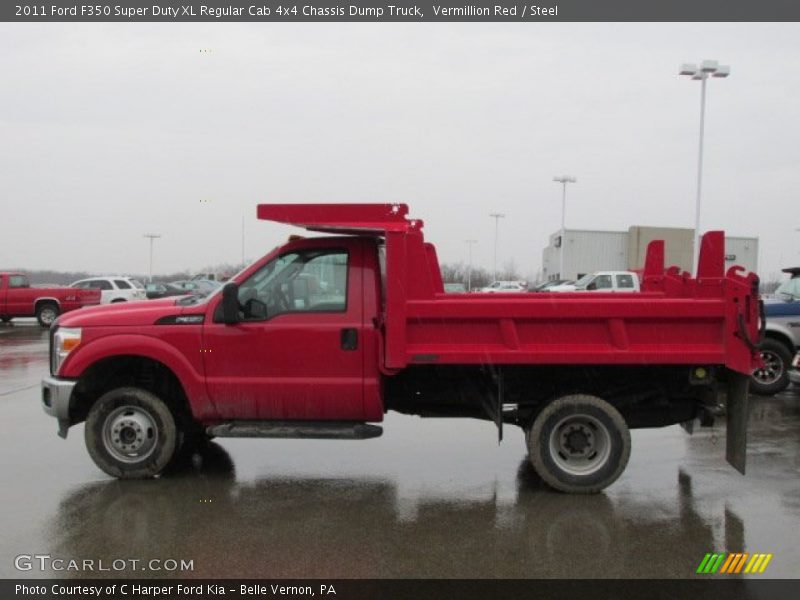 Vermillion Red / Steel 2011 Ford F350 Super Duty XL Regular Cab 4x4 Chassis Dump Truck