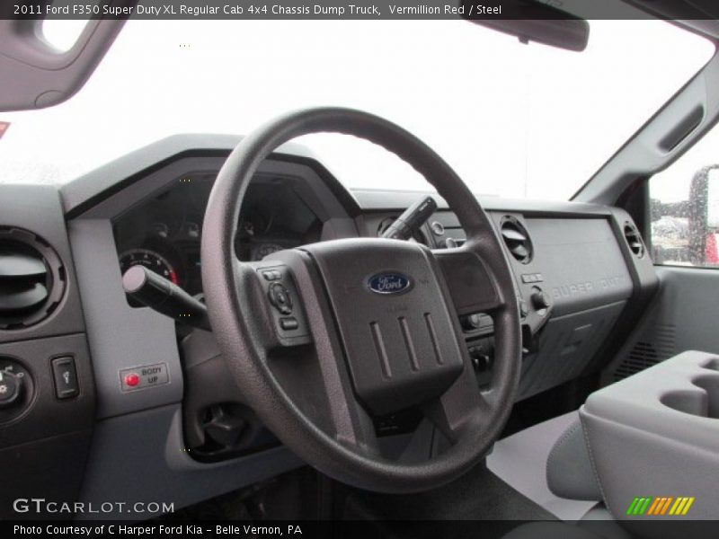 Vermillion Red / Steel 2011 Ford F350 Super Duty XL Regular Cab 4x4 Chassis Dump Truck