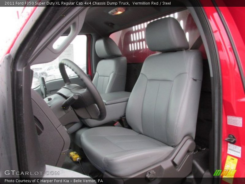 Front Seat of 2011 F350 Super Duty XL Regular Cab 4x4 Chassis Dump Truck