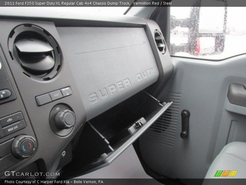 Vermillion Red / Steel 2011 Ford F350 Super Duty XL Regular Cab 4x4 Chassis Dump Truck