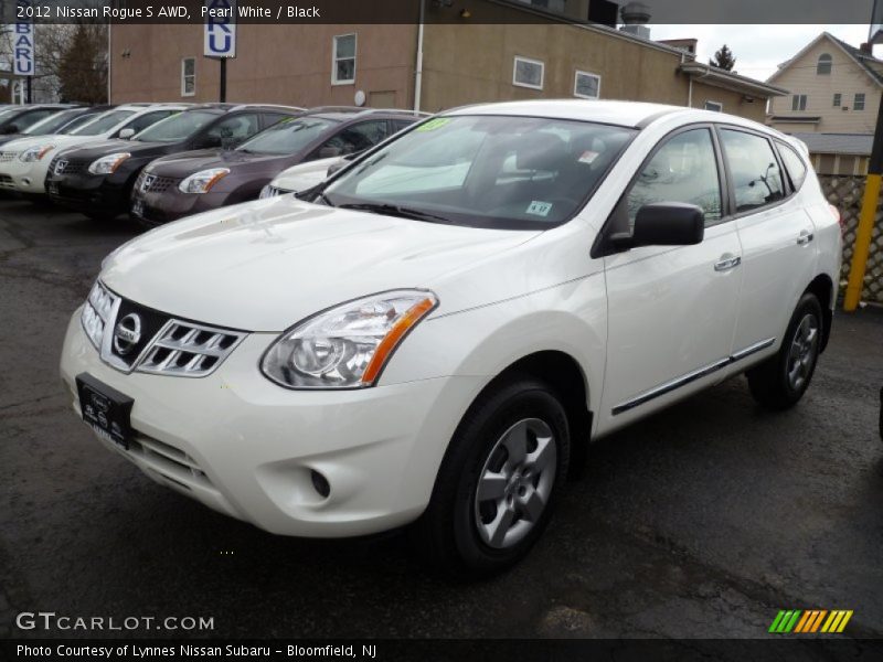 Pearl White / Black 2012 Nissan Rogue S AWD