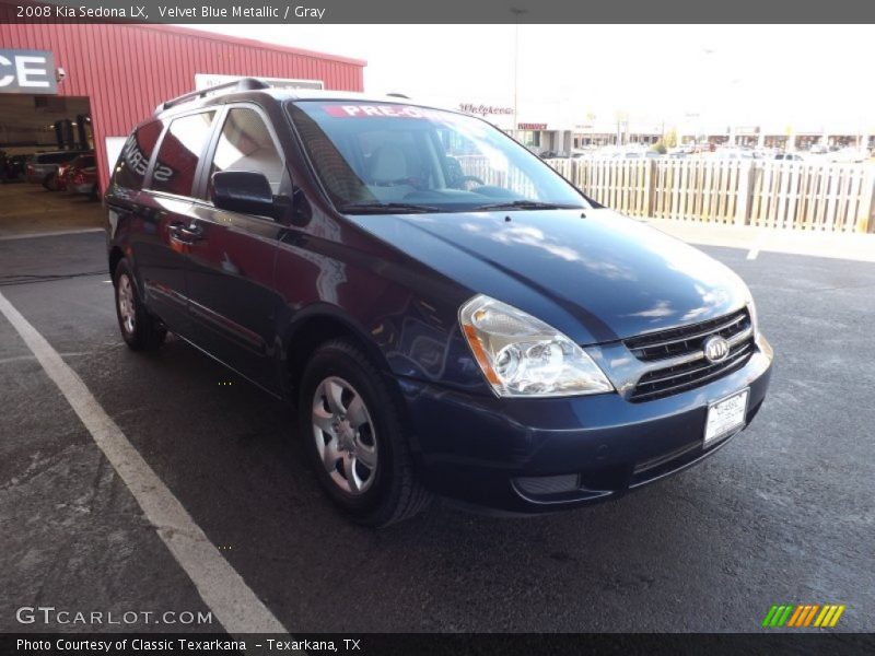 Velvet Blue Metallic / Gray 2008 Kia Sedona LX