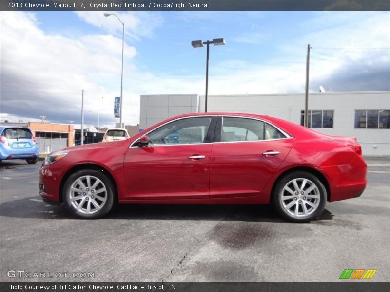 Crystal Red Tintcoat / Cocoa/Light Neutral 2013 Chevrolet Malibu LTZ