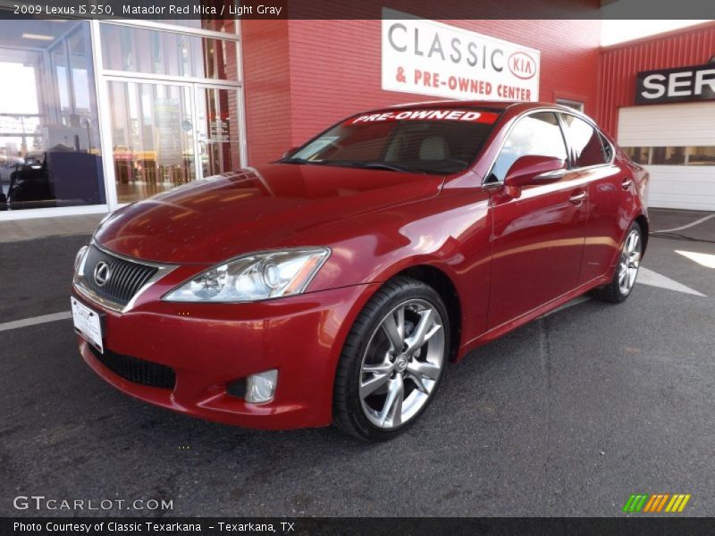 Matador Red Mica / Light Gray 2009 Lexus IS 250