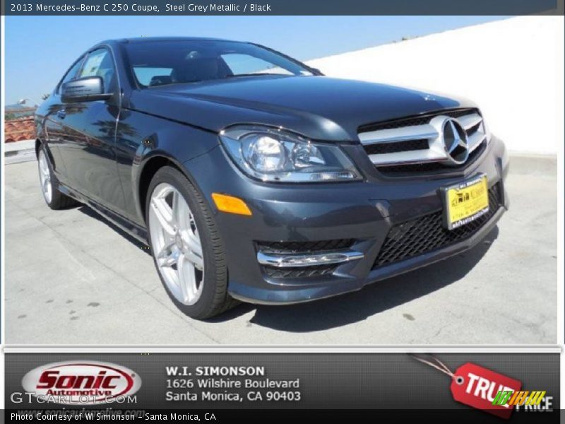 Steel Grey Metallic / Black 2013 Mercedes-Benz C 250 Coupe