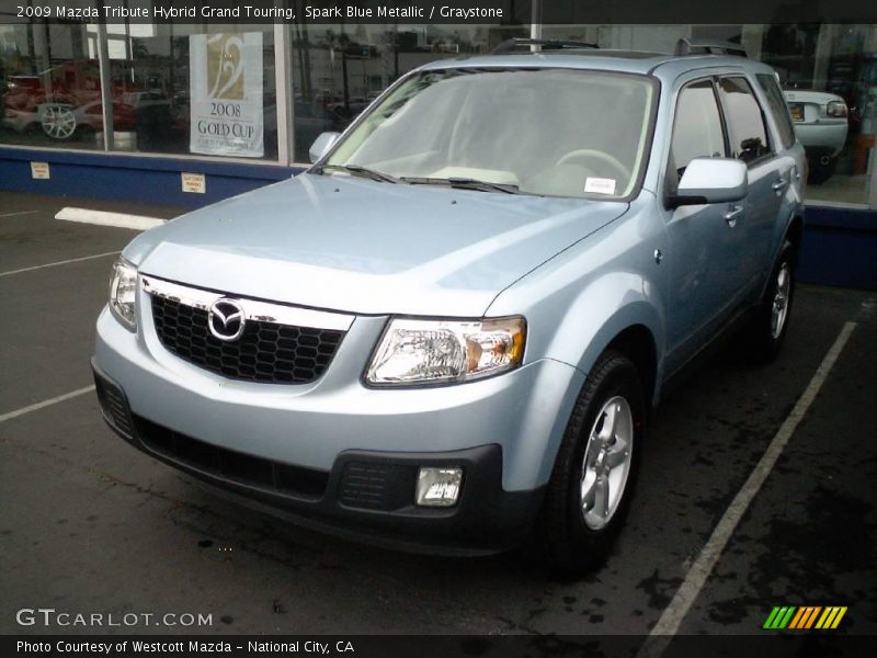 Spark Blue Metallic / Graystone 2009 Mazda Tribute Hybrid Grand Touring