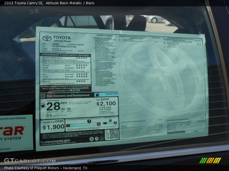 Attitude Black Metallic / Black 2013 Toyota Camry SE