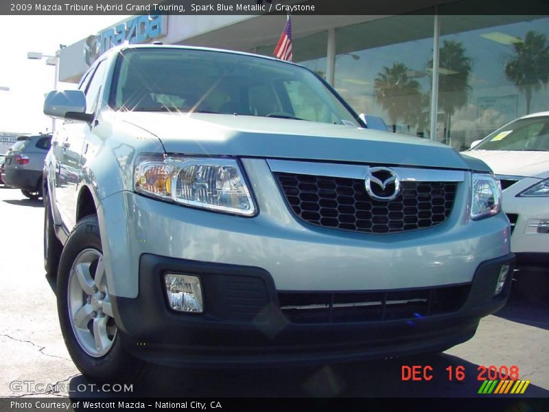 Spark Blue Metallic / Graystone 2009 Mazda Tribute Hybrid Grand Touring