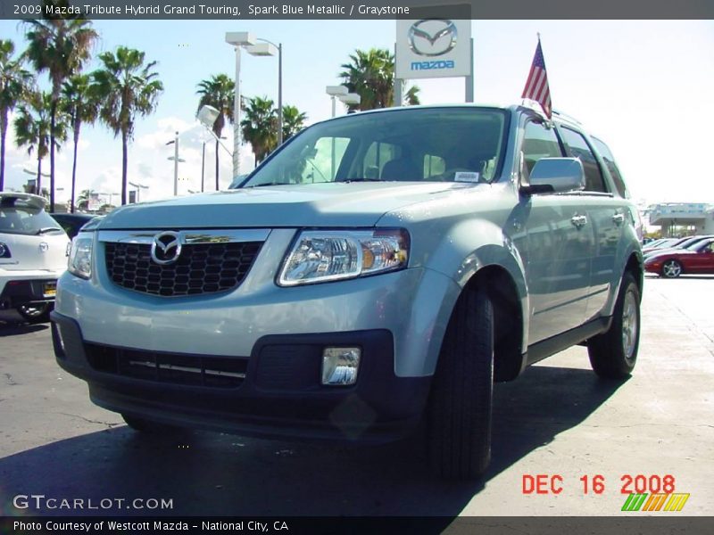 Spark Blue Metallic / Graystone 2009 Mazda Tribute Hybrid Grand Touring