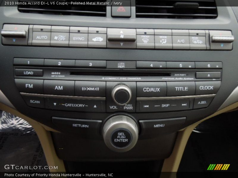 Controls of 2010 Accord EX-L V6 Coupe